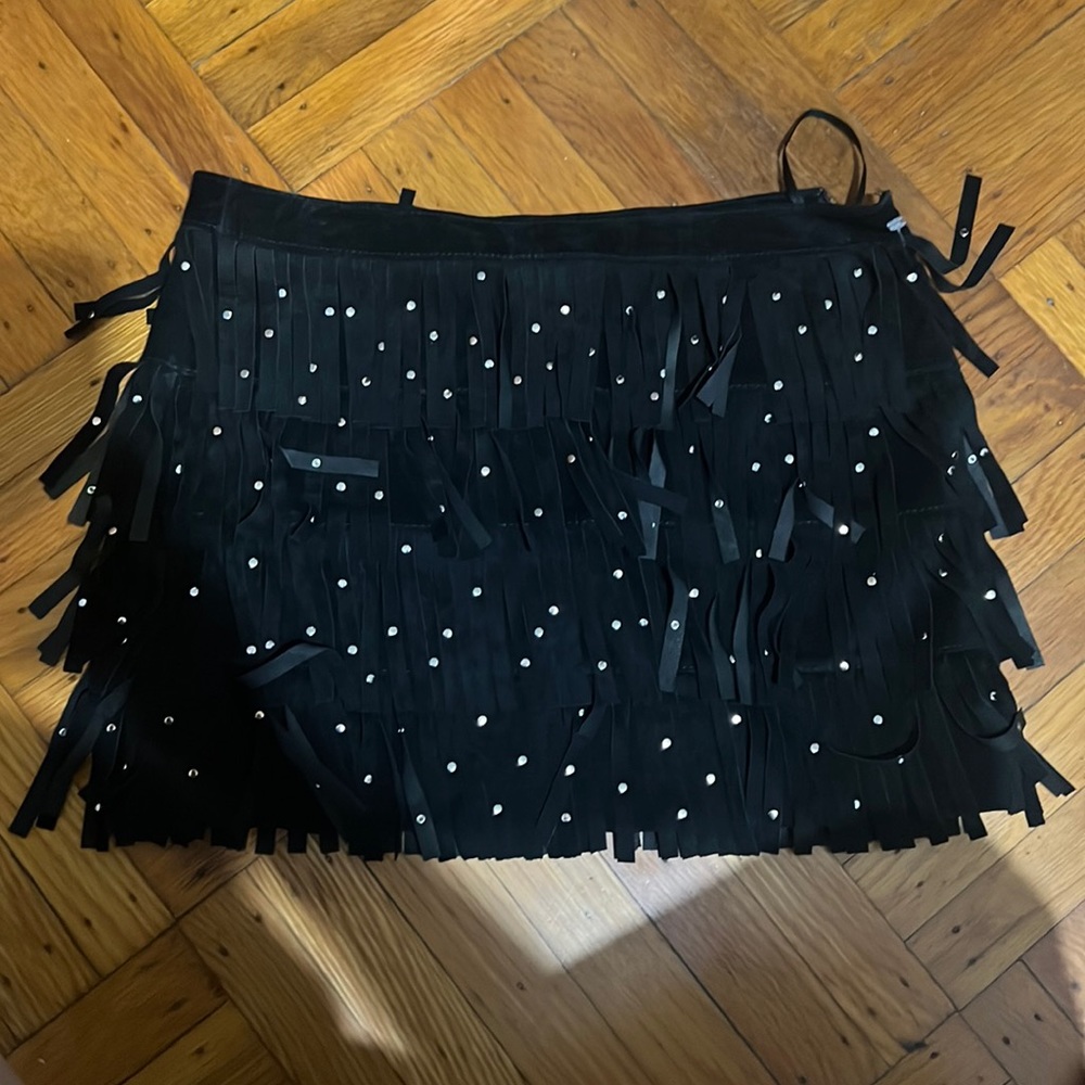 Michael by Michael Kors Suede Black Skirt